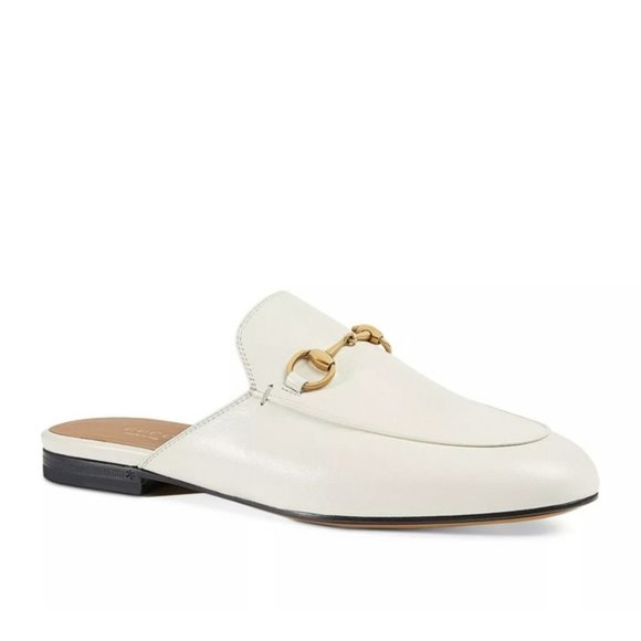 Gucci Shoes - Gucci Princetown Leather Slipper White -8.5